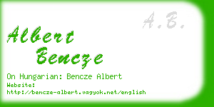 albert bencze business card